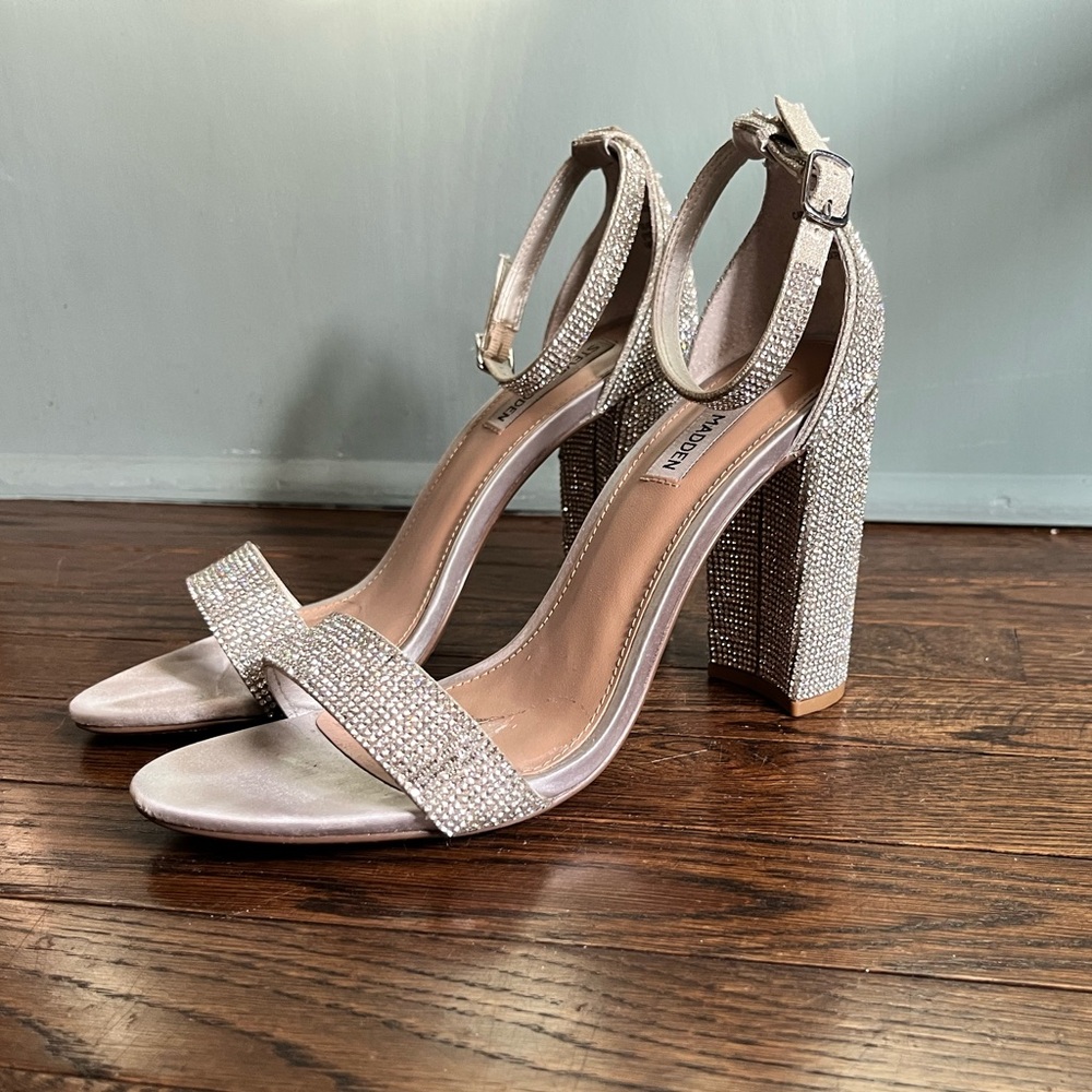 Steve Madden Silver Sparkle Heels